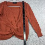 Akira  Sweater Women Small V Neck Front Knot Long‎ Sleeve Boho Coquette Chic Photo 4