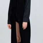 ZARA Blue Black Contrasting Combined Shirt Dress Photo 4