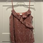 J Crew Velvet Ruffle Spaghetti Strap Pink Size Large Concert Holiday Festival Photo 0