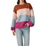 MINKPINK  Cozy Up With Me Slouchy Sweater Large‎ Colorblock  Multi Photo 14