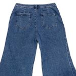 Anthropologie  Blue Jersey Knit Denim Wide Leg Bell Bottom Flare Leg Pants 29 Photo 3