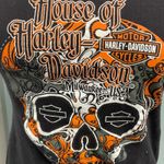 Harley Davidson Baby Tee Size Medium 100 Anniversary Skull Flames Milwaukee Black Photo 1