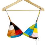 Mara Hoffman Astrid Multicolor UPF 50 Triangle Bikini Swimsuit Top Size Large Photo 0