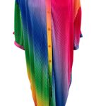 Dressed in Lala So Far So Good Oversized Plissé Dress in Prismatic Rainbow XL Photo 5