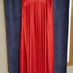 Cinderella Divine Solid Red Stretch Satin Formal Dance Homecoming Dress Size 22 Photo 5