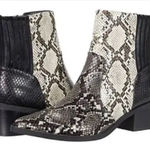 DV dolce Vita Zada ankle boots snake print‎ leather pointed toe size 8.5 Black Photo 0
