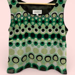 Studio I Cute martini olive flowy crinkle sleeveless lined blouse Y2K cocktails Photo 0