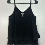 Chelsea28 NWT  Spaghetti Strap Pleated Layered Black Cami Tank Size Small Photo 1