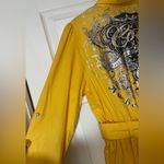 COOGI  Women’s Shirtdress Belted Trench Style Studded
Embellished Yellow Size XL Photo 6