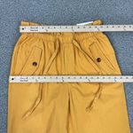 Loft High Rise Paper Bag Straight Leg Crop Pants Yellow Small Elastic Baggy Photo 11