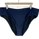 J Crew Womens Swimsuit 3X Blue High Rise Bikini Bottom UPF 50 80s Beach Photo 0