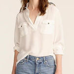 J Crew Factory light wash high rise cargo raw hem size 28 jean shorts Blue Photo 0