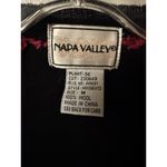 Vntg Napa Valley 100% Wool Embroidered Zip Cardigan Size M Black Size M Photo 6