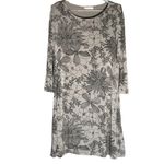 Bryn Walker  Irys‎ Black and Grey Stretch Jersey Floral Dress Sz XL Photo 2