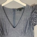 Jill Jill Stuart Jill Stuart Ruffled Denim Dress Size M Blue Linen Blend Flirty Photo 2