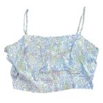 Hippie Rose  Floral Print Smocked Crop Top Photo 0