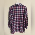 Psycho Bunny  Women’s Flannel Shirt Size Small Oversized Plaid Blue Pink Photo 1
