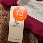 Charmo Womens One Piece Swimsuit Cross Open Back UPF 50 Swimwear XL Maroon NWT Red Photo 2