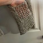 AquaVita Made In Italy Open Knit Cardigan Sweater One Size Beige & Brown Cotton Gold Photo 6