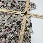 Jason Wu  Dress Womens 4 Grey Painterly Cream Floral Printed Midi‎ Tiered Silk Photo 9