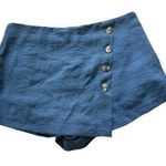Lulus Melita dusty slate blue button-front mini skort size M Photo 0
