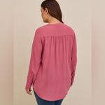 Torrid  Dusty Rose Georgette Hi-Low Pullover Long Sleeve Blouse Plus Size 1X Photo 1