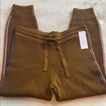 Spiritual Gangster  Stripe Waffle Joggers – Dark Cognac NWT Wool Blend Photo 9