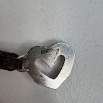 Brighton Vintage  Bracelet Silver Tone Brown Leather Heart Arrow Scroll Ornate Photo 8