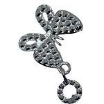 Boutique New NWT Silver-Tone Clear Rhinestone Dangle Butterfly Earrings Photo 5