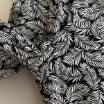 H&M Black and White Feather Print Ankle Pants, Fun Flowy Pants, Size 12 Photo 6