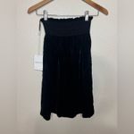 Valentino black velvet smocked knee length waist skirt NEW 40 / US4 elegant chic Size 4 Photo 3