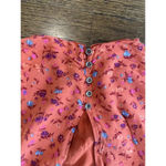 Free People Boho Floral Rust Open Back Blouse Belle Sleeve Small Photo 9