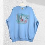 90s Cabin Sweatshirt by Northern Reflections Cabin Scenery Light Blue Size XL Photo 0