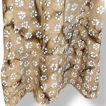 Vintage Handmade Tan White Batik Floral Maxi Dress Pockets Scoop Neck Large Size XL Photo 7