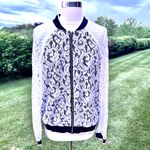Kensie Kenzie White Lace Zippered Jacket Photo 3