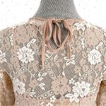 Altar'd State Romantic Lace Dress Boho Nude Tan Floral Long Sleeve Rauma Size S Photo 2