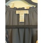 Neiman Marcus  Embroidered Blouse Black Long Sleeve Tunic Top Bohemian L Photo 4