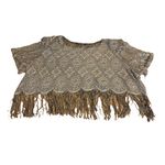 VINTAGE 1980'S SHARADE GOLD & BLACK OPEN KNIT CROPPED OVER Photo 8