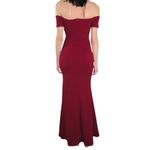 Lulus Lynne Burgundy Off-the-Shoulder Maxi Dress Floor Length Formal Gown Small Photo 10