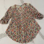 American Rag  Cie Cottagecore Floral Tie Back Sheer Peasant Top Womens Small Lace Photo 0