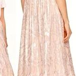 Kate Spade Silk Metallic A-Line Midi Skirt Soft Pink Chiffon Silver Metallic Photo 2