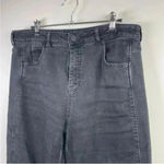 Whistles Black Dark Wash Wide‎ Leg Frayed Hem Jeans Size 32 Photo 3