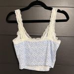 Me to We  Cute Lace Trim Button Down Light Blue Crop Tank Top Women’s Sz M EUC Photo 1