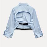 ZARA  Open Back Belted Poplin Shirt Photo 8