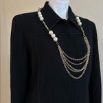 Jones Wear Black Faux Leather Trim Around Edges With Shoulder pads Sz 12… Photo 2