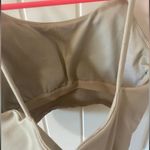 Cropped workout top with built in bra sz Sm Tan Photo 2