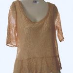Deletta Cream Lace Top with Ruffles  S Photo 0