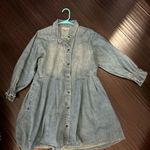 Veveret Blue Distressed Denim Dress Western Cowboy Small Photo 1