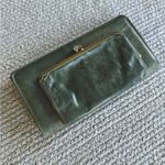 Vintage Amity Olive Green Leather Wallet Clutch Purse Photo 0