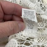 CAbi  Off White Sheer Needle Floral Lace Shell Peplum Tank Top #800 Size Medium Photo 10